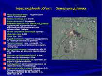 Інвестиційний об'єкт: Земельна ділянка Місце розташування: Чуднівський район,...
