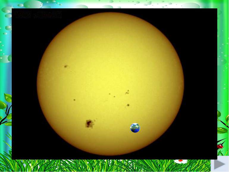 Сонце-це куля, та така велика ,що коли її порівняти з кавуном, то наша Земля ...
