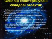 Основні спостережувані складові галактик Основні спостережувані складові гала...