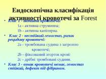 Ендоскопічна класифікація активності кровотечі за Forest Клас 1 - активна кро...