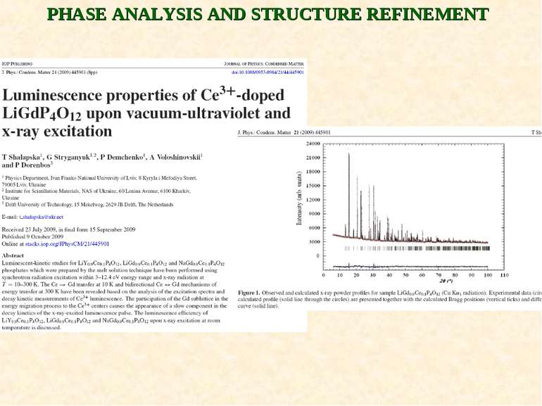 PHASE ANALYSIS AND STRUCTURE REFINEMENT