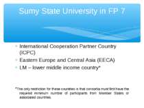 International Cooperation Partner Country (ICPC) Eastern Europe and Central A...