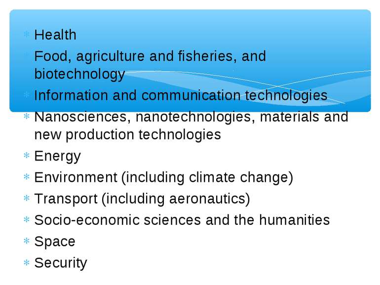 Health Food, agriculture and fisheries, and biotechnology Information and com...
