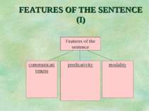 FEATURES OF THE SENTENCE (I)