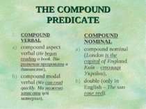THE COMPOUND PREDICATE COMPOUND VERBAL compound aspect verbal (He began readi...