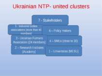Ukrainian NTP- united clusters 7 - Stakeholders 4 – SMEs (close to 30) 2 – Re...