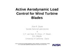 Active Aerodynamic Load Control for Wind Turbine Blades Jose R. Zayas Sandia ...