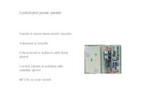 Control and power panels Panels in tower base and/or nacelle Subpanel in nace...