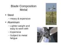 Blade Composition Metal Steel Heavy & expensive Aluminum Lighter-weight and e...