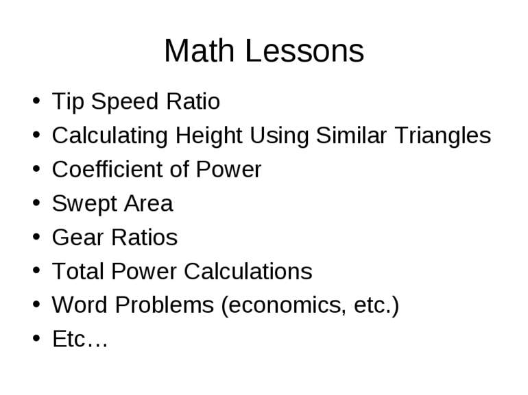Math Lessons Tip Speed Ratio Calculating Height Using Similar Triangles Coeff...