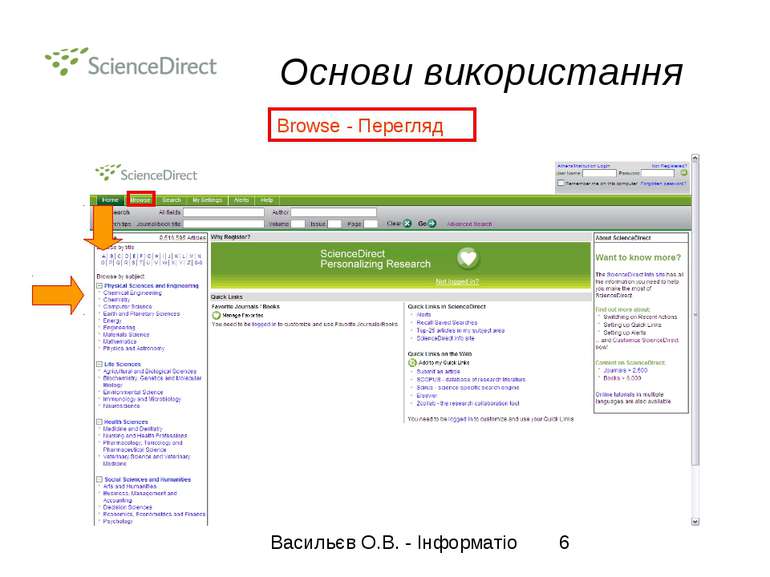 Основи використання Browse - Перегляд Васильєв О.В. - Інформатіо