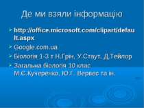 Де ми взяли інформацію http://office.microsoft.com/clipart/default.aspx Googl...