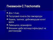 Пневмонія-C.Trachomatis Діти 1-6 міс. Поступовий початок,без температури Каше...