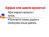 Ефірна олія шавлія мускатної Для жирного волосся з лупою. Після миття голови ...