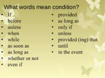 What words mean condition?