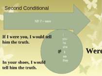 Second Conditional NB! If – were I you he she IF it we they Were If I were yo...