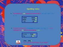 Spelling rules The ending is –es when the verb ends in –s/ -ss / -sh / -ch / ...