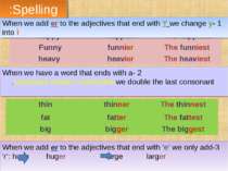 1- When we add er to the adjectives that end with Y we change y into i Spelli...