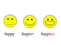 happy happiest happier