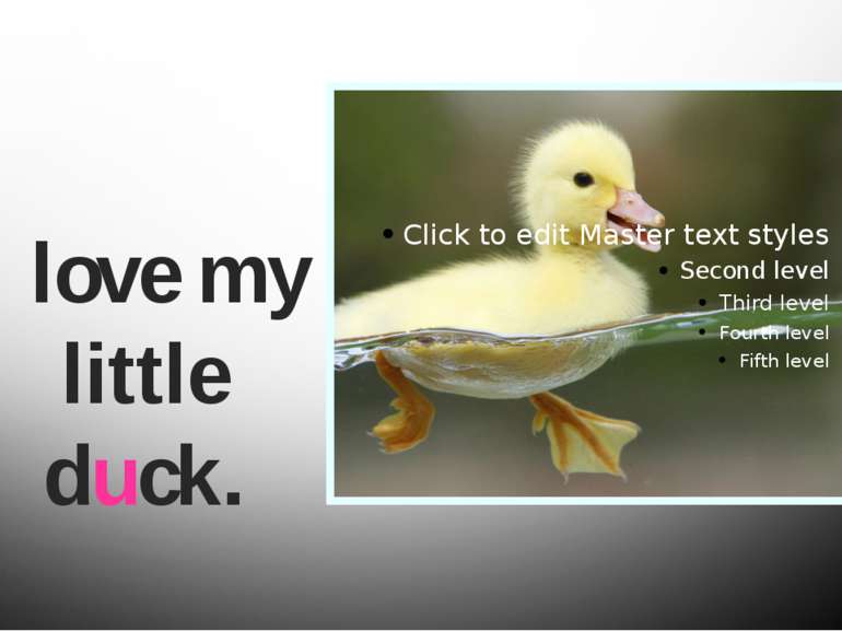 I love my little duck.