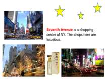 Seventh Avenue is a shopping centre of NY. The shops here are luxurious.