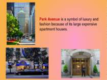 Park Avenue is a symbol of luxury and fashion because of its large expensive ...