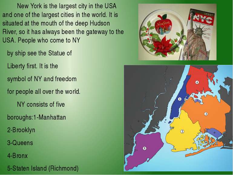 New York is the largest city in the USA and one of the largest cities in the ...
