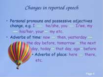 Changes in reported speech Page *