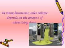 In many businesses, sales volume depends on the amount of advertising done.