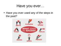 Have you ever… Have you ever used any of the steps in the past? The picture o...