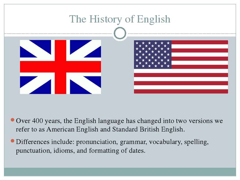 The History of English Over 400 years, the English language has changed into ...