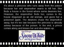 It’s about a princess who runs away from the palace because her evil stepmoth...