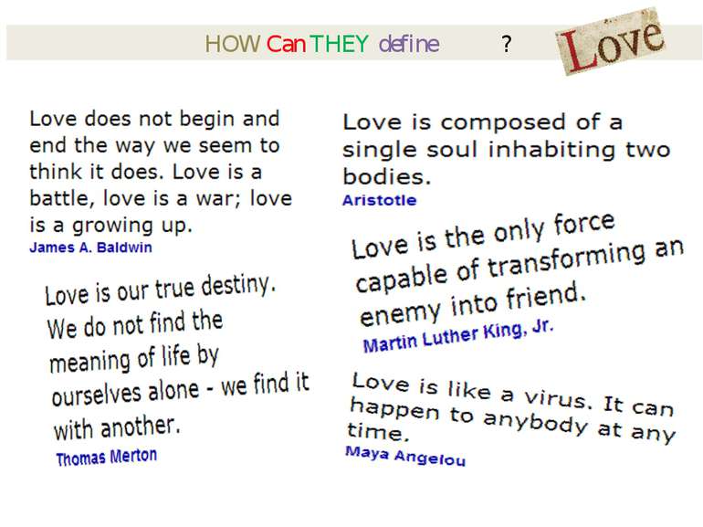 HOW Can THEY define ? Lesson on LOVE (conversation) / Song: A thousand years,...