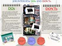 Video 1: Interview Do´s and Don´ts (family, people): ask sts to take notes of...