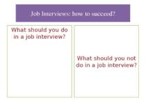 Job Interviews: how to succeed? What should you do in a job interview? What s...