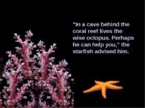 "In a cave behind the coral reef lives the wise octopus. Perhaps he can help ...