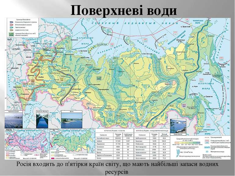 Поверхневі води Росія входить до п'ятірки країн світу, що мають найбільші зап...