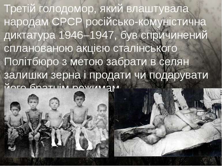 Третій голодомор, який влаштувала народам СРСР російсько-комуністична диктату...