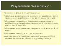 зниження інфляції з 18 до 6 відсотків; позитивна динаміка темпів економічного...