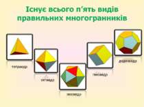 тетраедр октаедр ікосаедр гексаедр додекаедр