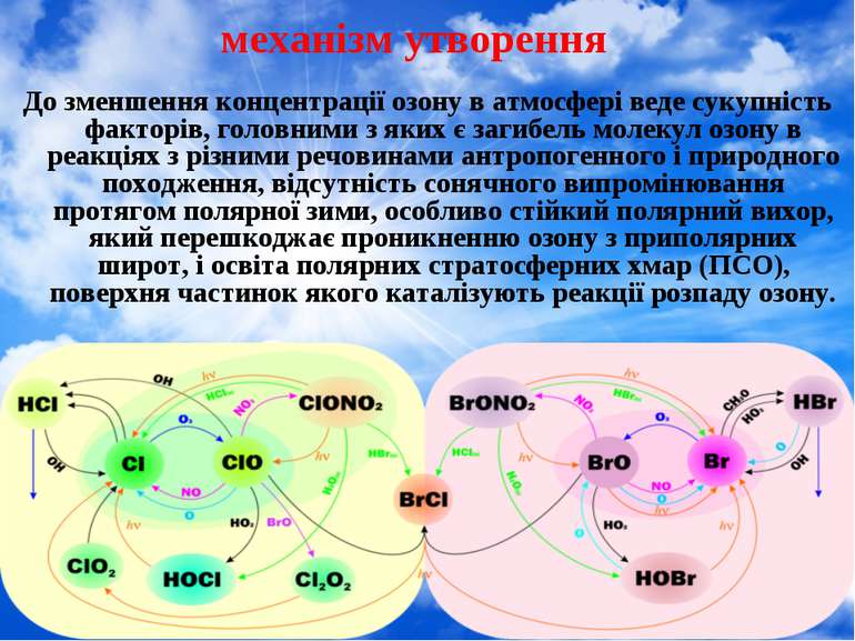механізм утворення До зменшення концентрації озону в атмосфері веде сукупніст...