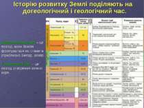 Історію розвитку Землі поділяють на догеологічний і геологічний час. Догеолог...