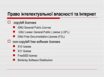 Право інтелектуальної власності та Інтернет copyleft licenses GNU General Pub...