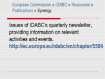 Issues of IDABC's quarterly newsletter, providing information on relevant act...