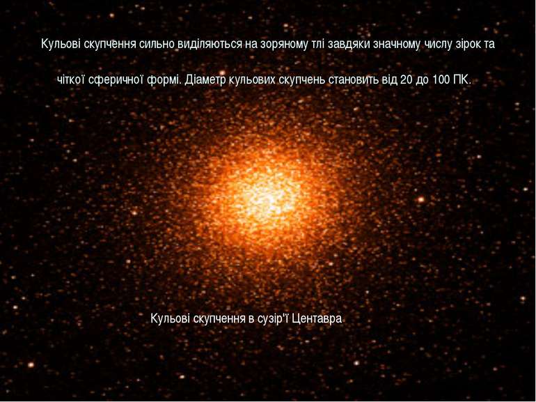 Кульові скупчення сильно виділяються на зоряному тлі завдяки значному числу з...