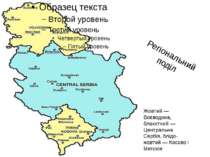 Регіональний поділ Жовтий — Воєводина, блакитний — Центральна Сербія, блідо-ж...