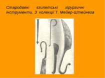Стародавні єгипетські хірургичні інструменти. З колекції Т. Мейер-Штейнега