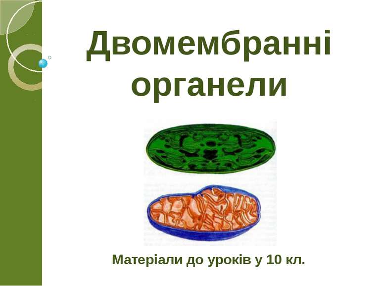 Двомембранні органели Матеріали до уроків у 10 кл.