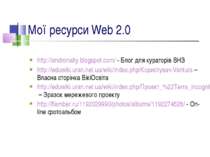 Мої ресурси Web 2.0 http://andronatiy.blogspot.com/ - Блог для кураторів ВНЗ ...