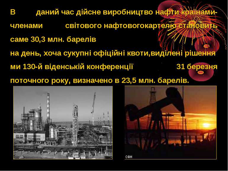 В даний час дійсне виробництво нафти країнами-членами світового нафтовогокарт...